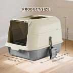 Extra Large Enclosed Cat Litter Box, Gray - image 2