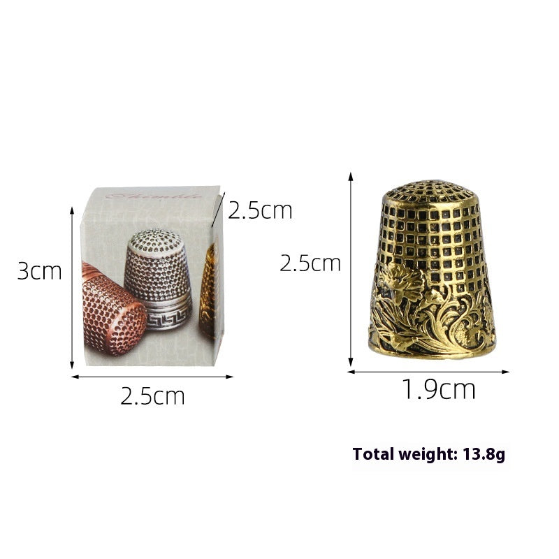 Decorative Metal Thimble and Awl Sewing Set - view 15