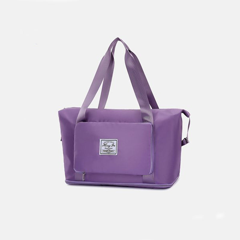 Light purple foldable travel duffel bag