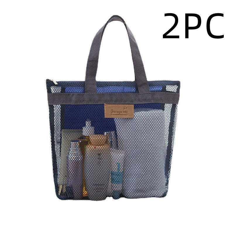 Navy blue mesh tote bag, 2-pack option
