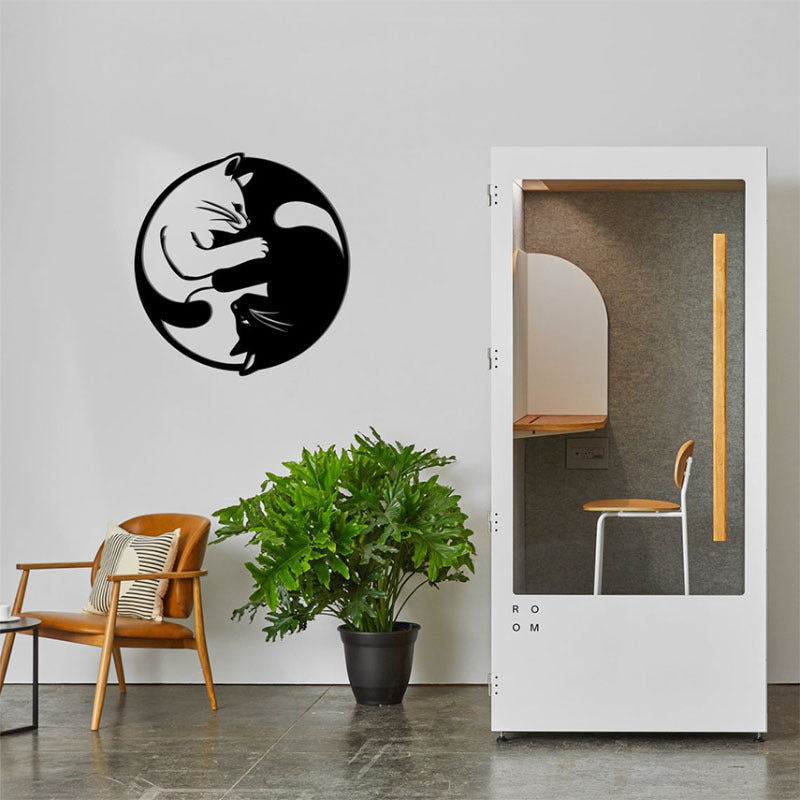 Yin Yang Cats Metal Wall Art, Black - image 5
