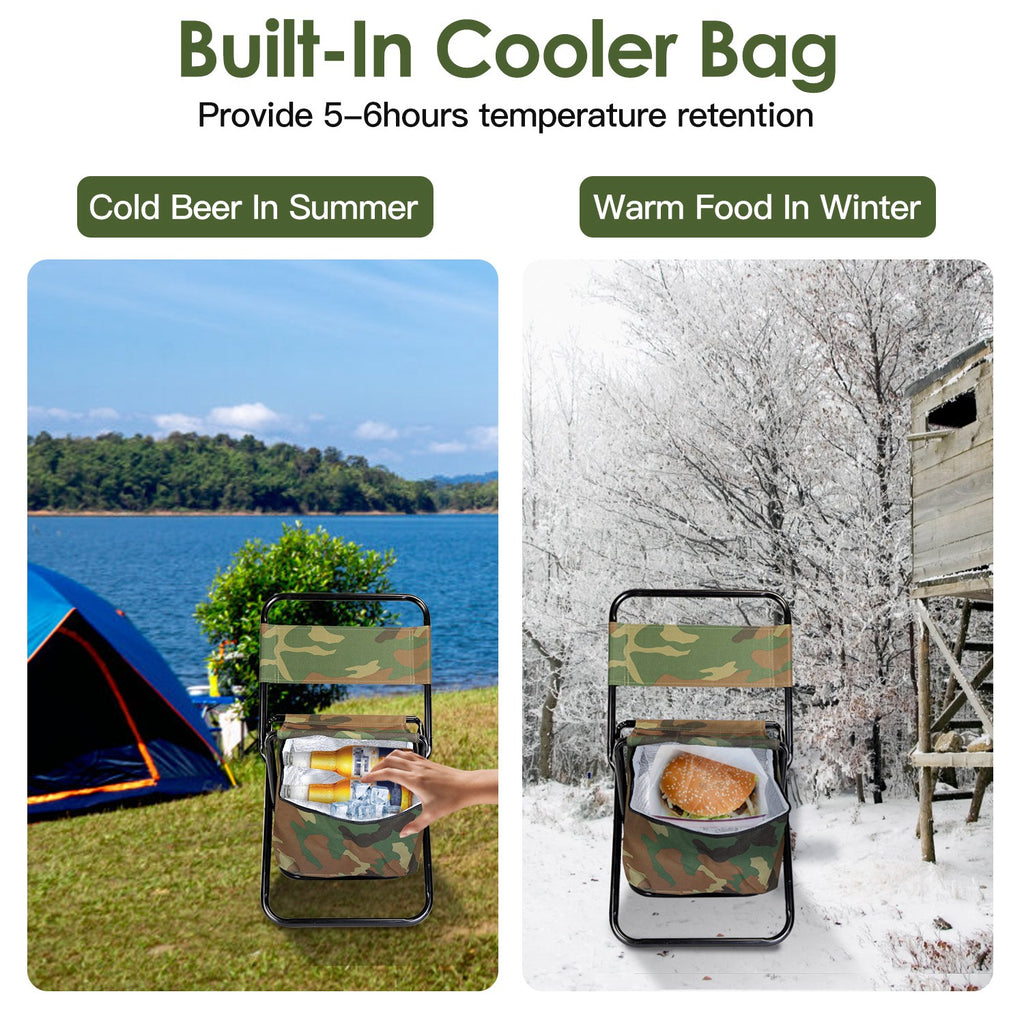 Folding Fishing Chair with Backrest and Cooler Bag - image 4