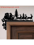 Santa Sleigh and Reindeer Metal Silhouette Door Topper - view 3