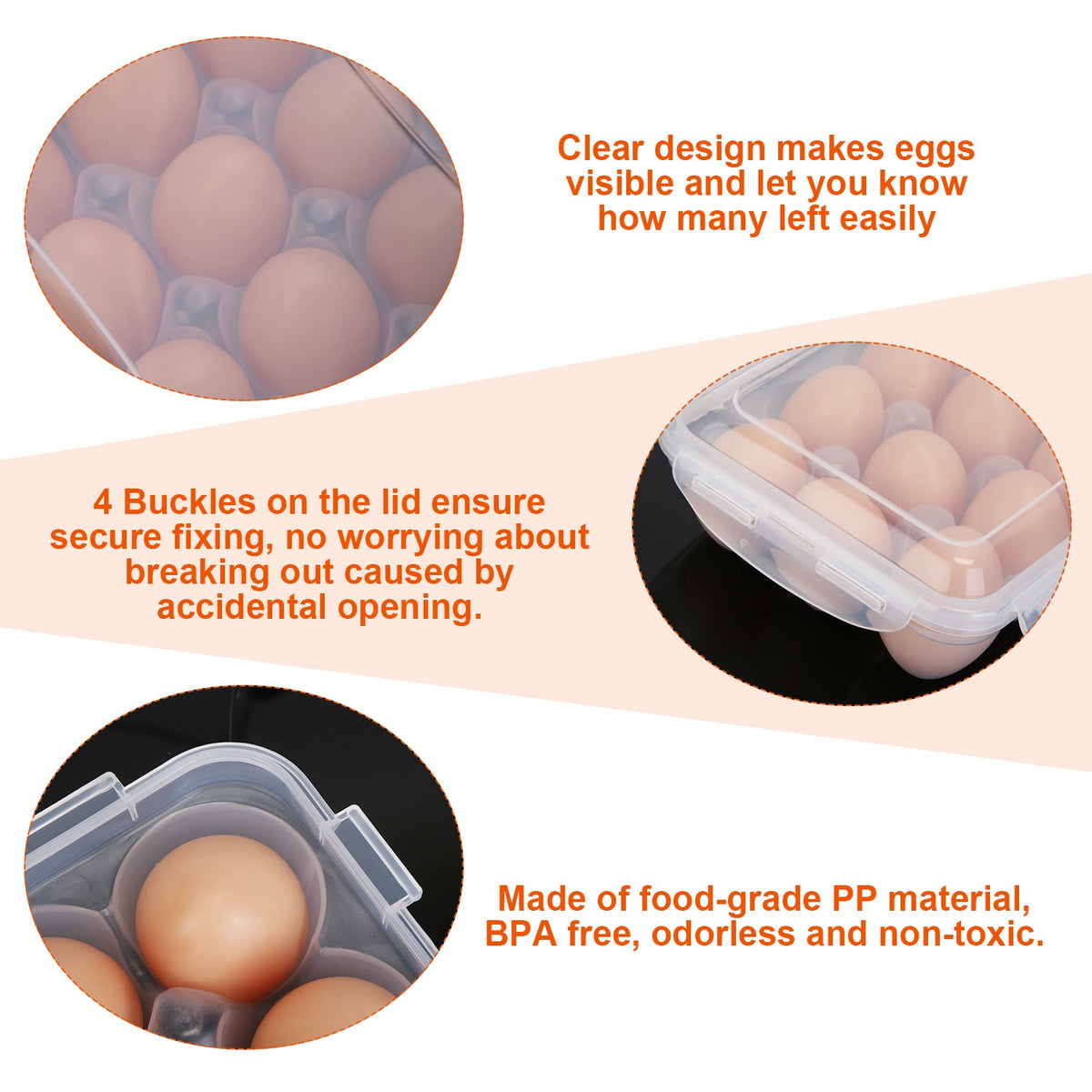 Stackable Clear Egg Holder for Refrigerator - image 6