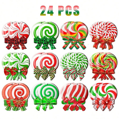 24 Peppermint Candy Christmas Ornaments - image 2