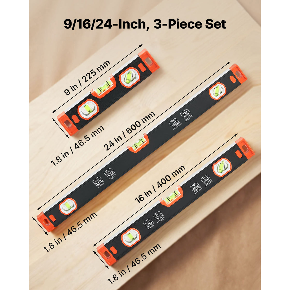 Torpedo Level Set, 3 Pieces - view 2
