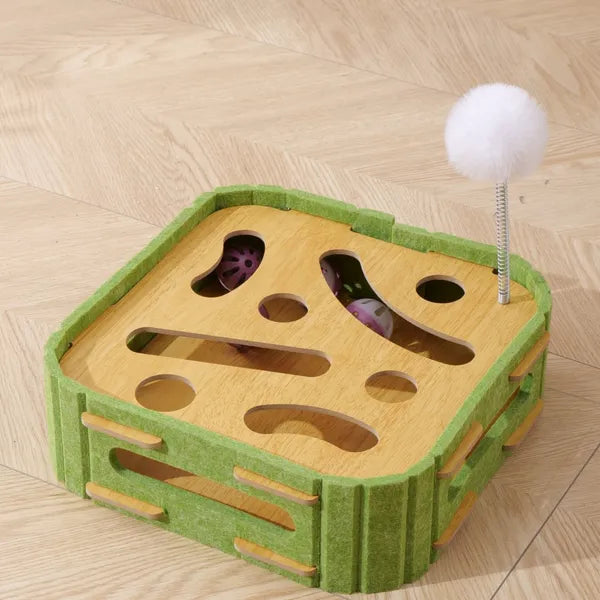 Felt and Sisal Cat Scratcher Board with Ball Track - image 1