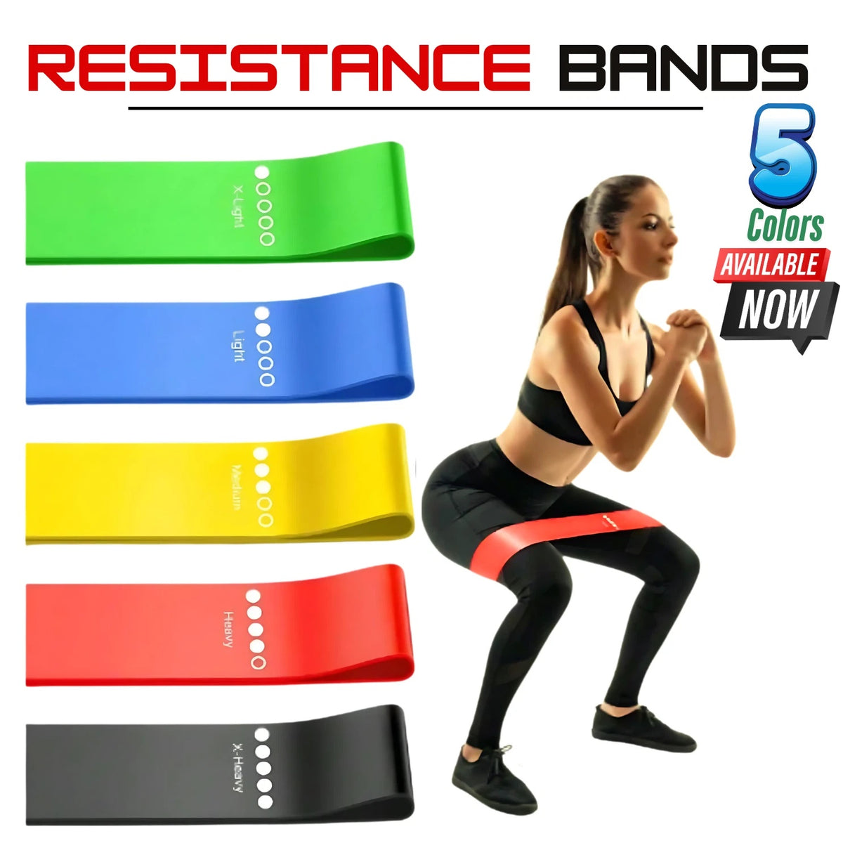 Resistance Loop Bands Set of 5 for Strength, Yoga and Booty Workouts - image 1