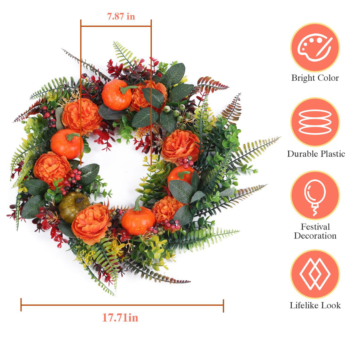 Fall Pumpkin Wreath for Front Door - image 7