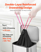 Tall Drawstring Kitchen Trash Bags, 30 Gallon, 50 Count - view 2