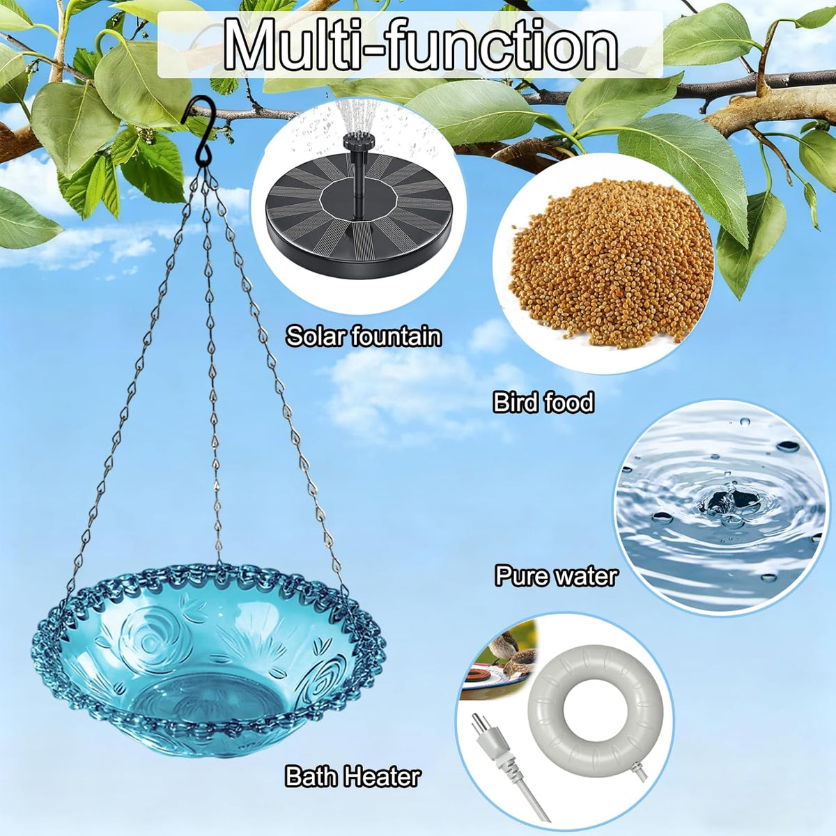 Hanging Plastic Bird Bath and Water Bowl - image 8