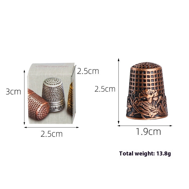 Decorative Metal Thimble and Awl Sewing Set - view 13