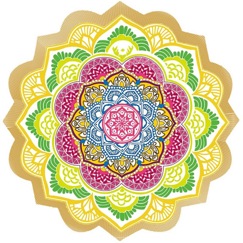 Round Mandala Beach Towel with Tassels, 59 in - view 10