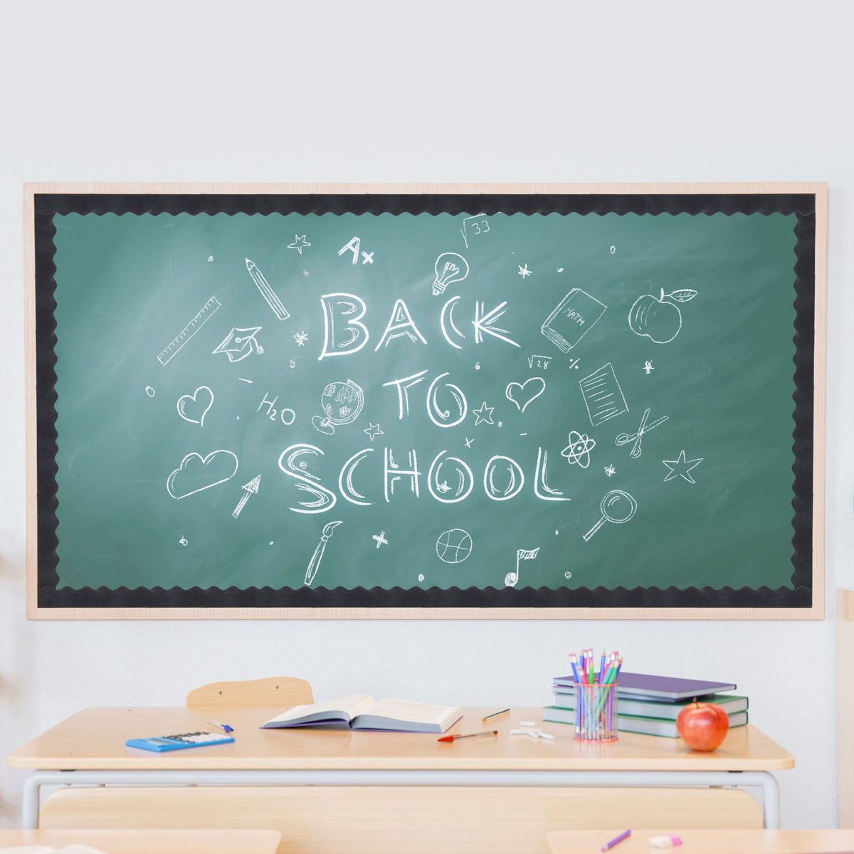 Scalloped Bulletin Board Border, Black, 65 ft - view 4