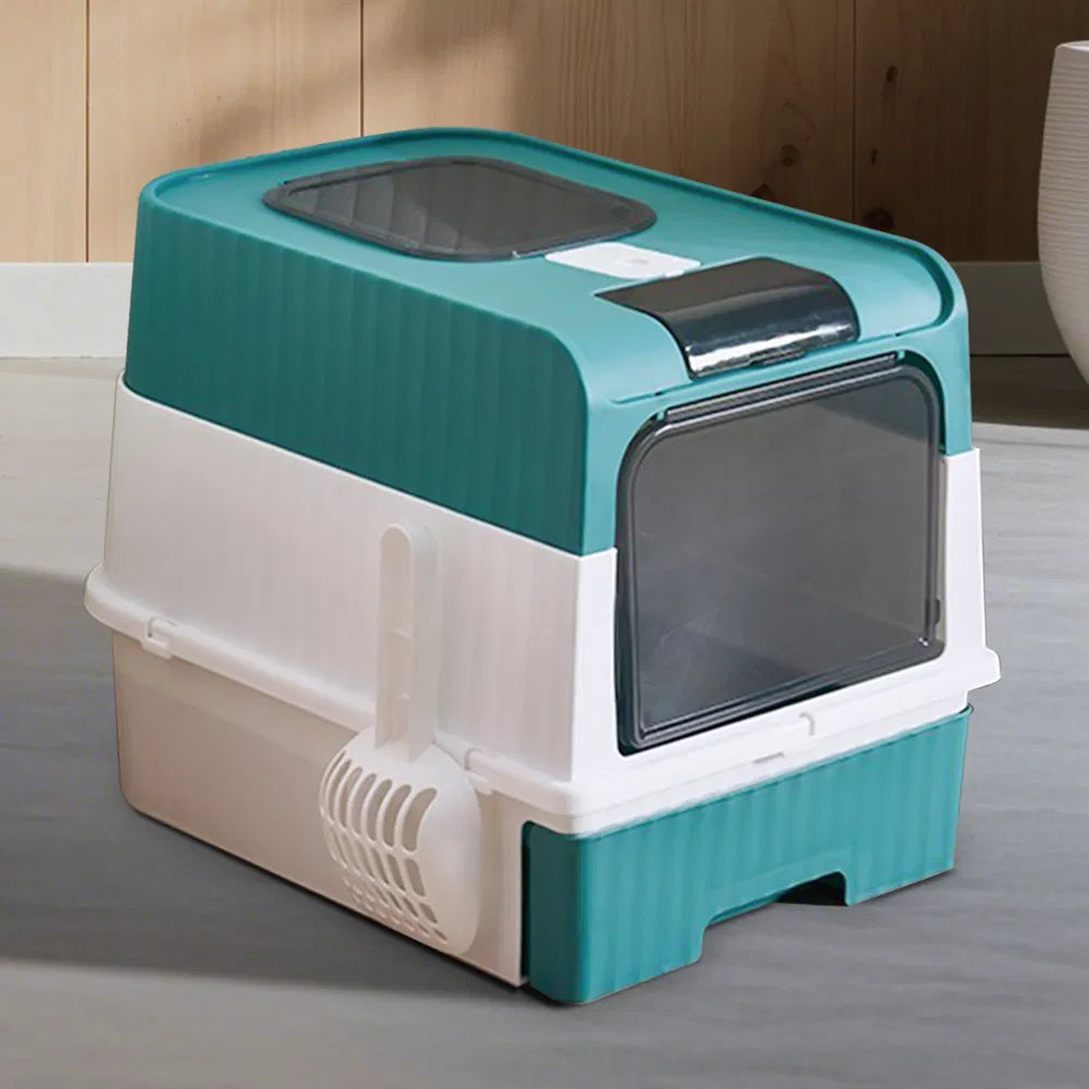Enclosed Cat Litter Box with Top Entry and Pull-Out Drawer - view 8