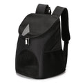 Black pet carrier backpack with mesh front window