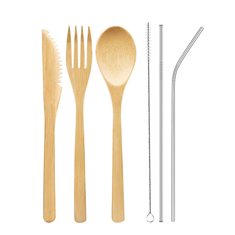 Reusable Bamboo Travel Cutlery Set with Case - view 2