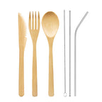 Reusable Bamboo Travel Cutlery Set with Case - view 2