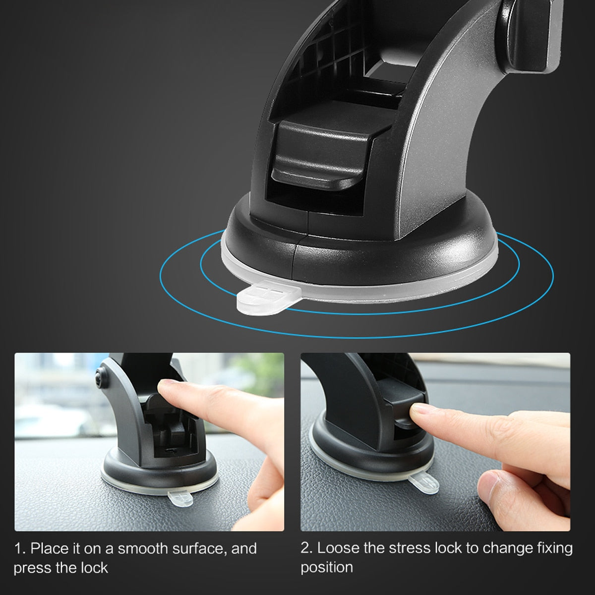 Telescopic Dashboard Car Phone Holder, Suction Base - view 5