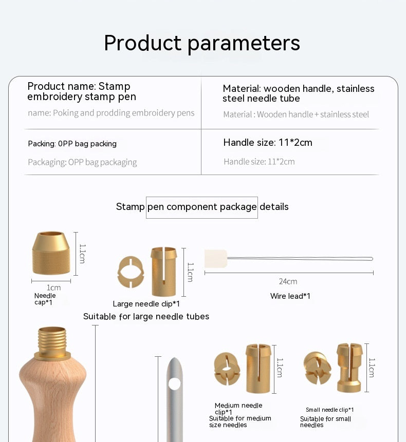 Wooden Punch Needle Tool with Threader - view 7