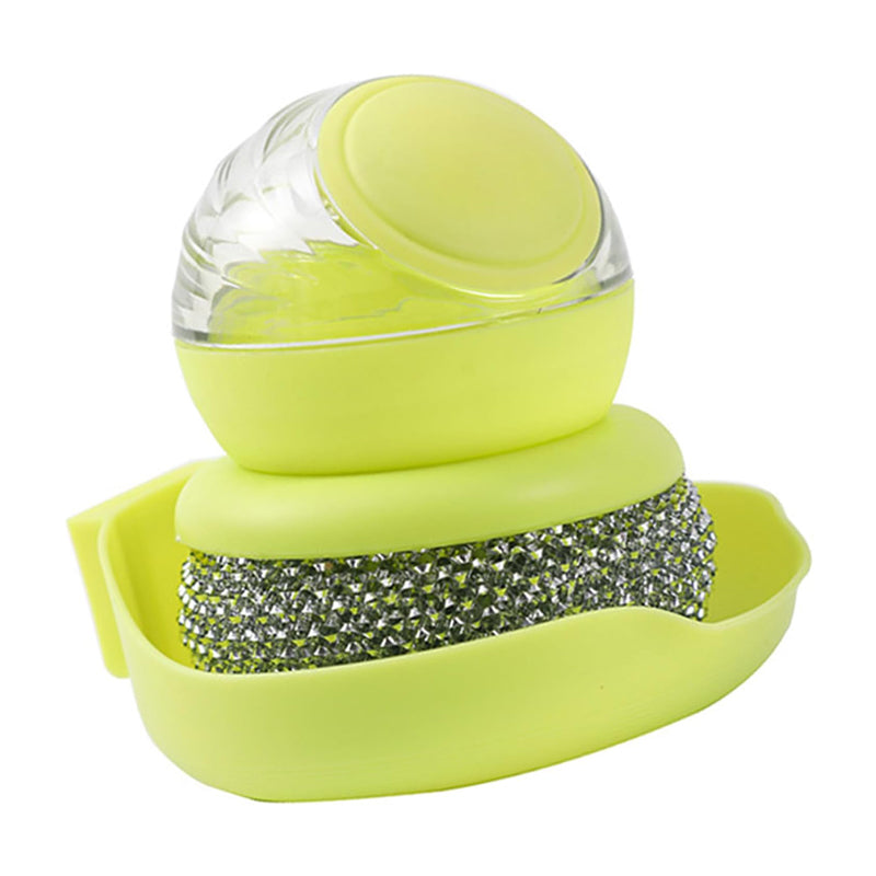 Soap-Dispensing Dish Scrubber with Stainless Steel Ball - view 3