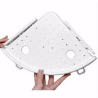 White Corner Shelf Organizer with Hooks - image 5