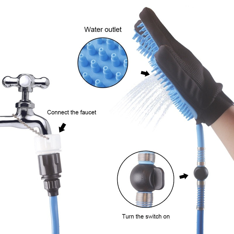 Pet Shower Sprayer and Scrubber Glove - view 3
