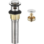Pop-Up Sink Drain with Overflow and Strainer Basket - image 1
