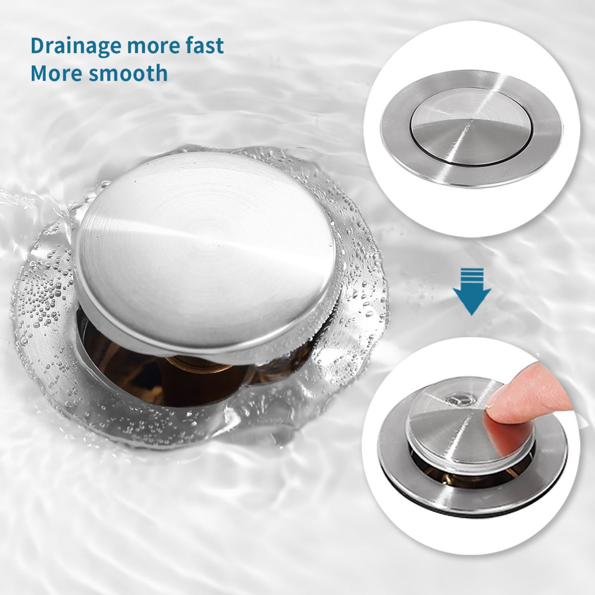 Pop-Up Sink Drain with Overflow and Strainer Basket - image 8