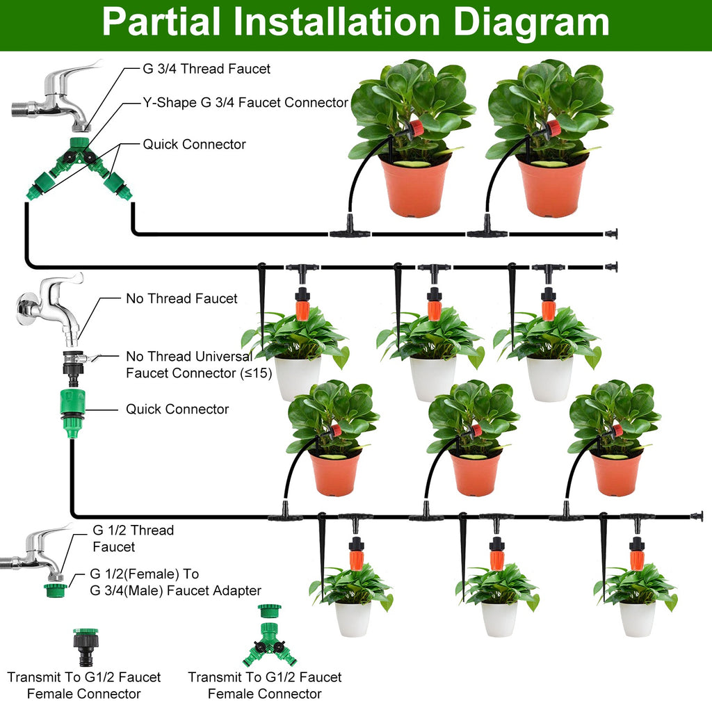 164 ft Drip Irrigation and Misting Kit - image 9