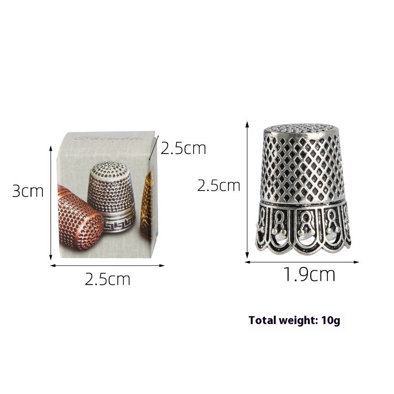 Decorative Metal Thimble and Awl Sewing Set - view 12