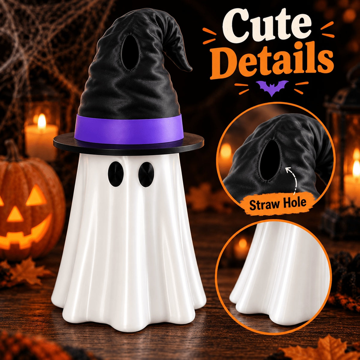 Ghost Can Holder and Witch Hat Topper