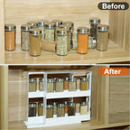 2-Tier Pull-Out Swivel Spice Rack, White - image 3