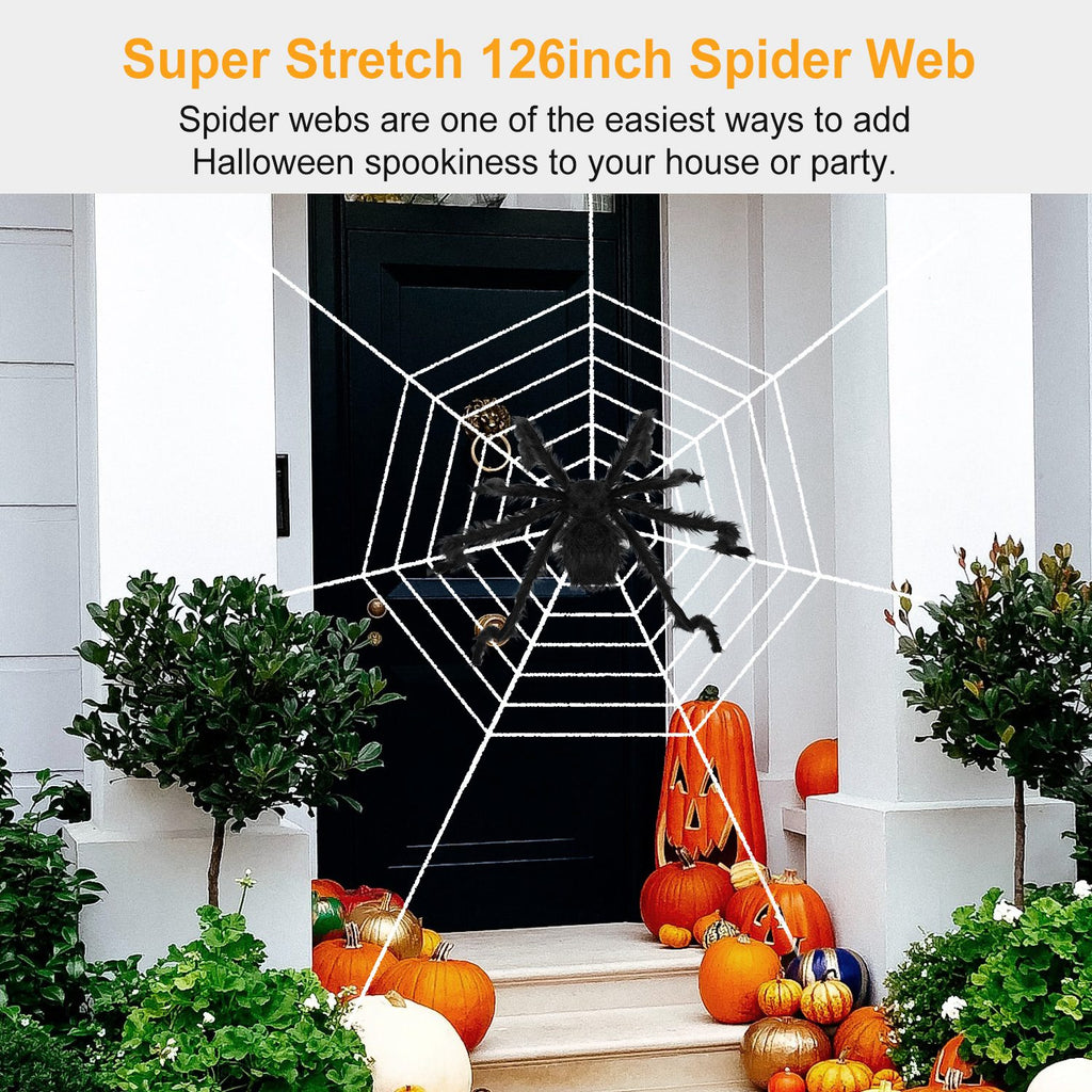 Giant 49 in Hairy Halloween Spider with Web - image 6