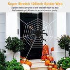 Giant 49 in Hairy Halloween Spider with Web - image 6