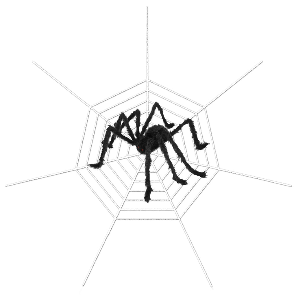Giant 49 in Hairy Halloween Spider with Web - image 9