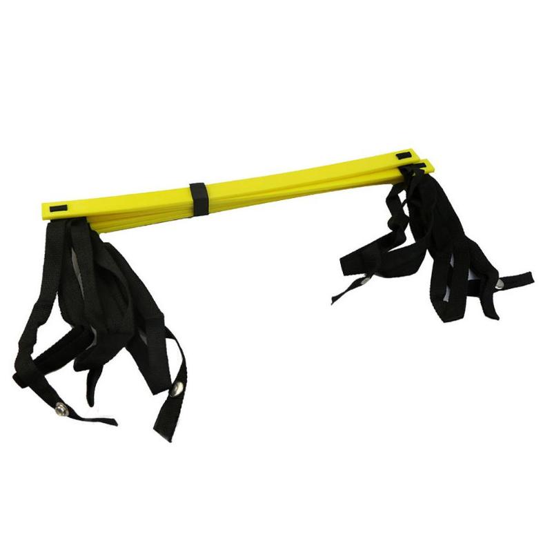 Agility ladder with straps gathered at one end