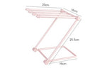 Blue folding dish cloth rack on a white background
