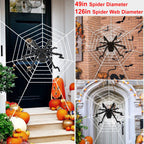 Giant 49 in Hairy Halloween Spider with Web - image 1