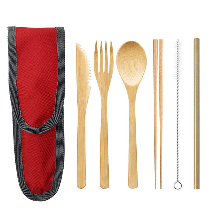 Reusable Bamboo Travel Cutlery Set with Case - view 12