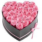 27 Preserved Pink Roses in a Heart Gift Box - image 1