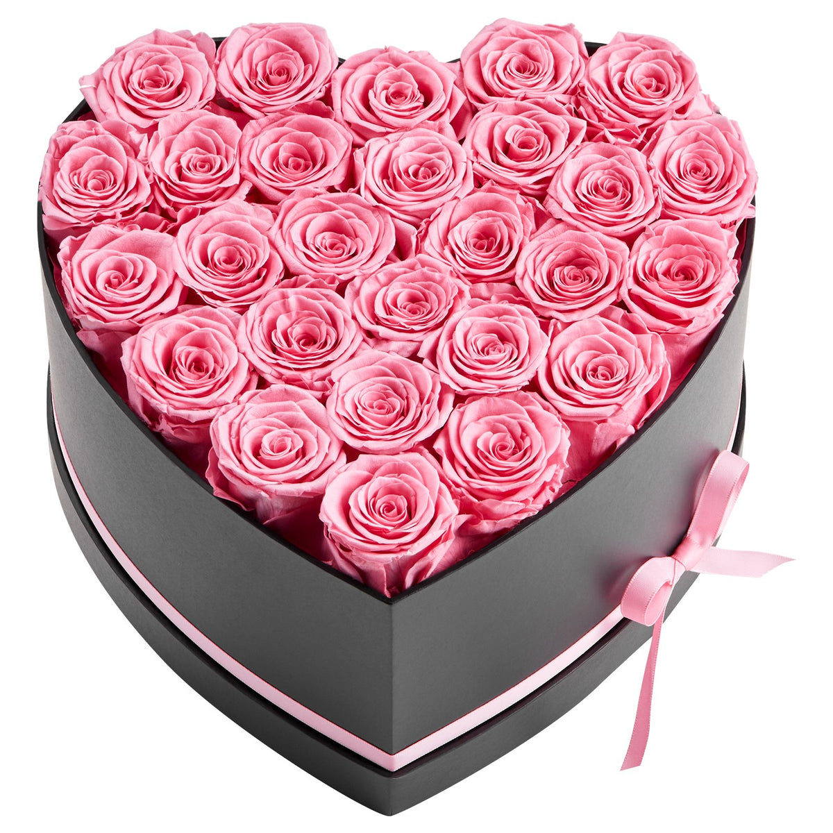 27 Preserved Pink Roses in a Heart Gift Box - image 1