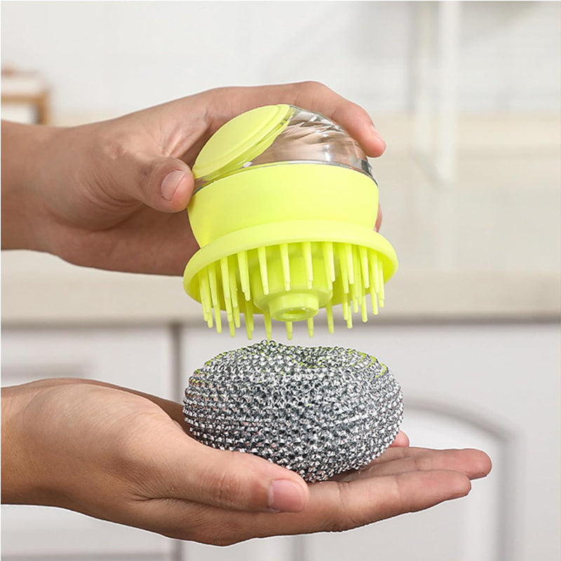Soap-Dispensing Dish Scrubber with Stainless Steel Ball - view 6