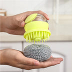 Soap-Dispensing Dish Scrubber with Stainless Steel Ball - view 6