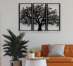3-Piece Tree of Life Metal Wall Art, Black Iron Wall Decor - image 1