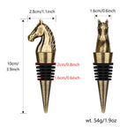 Bronze horse head wine stopper size diagram, 10 cm tall, 54 g