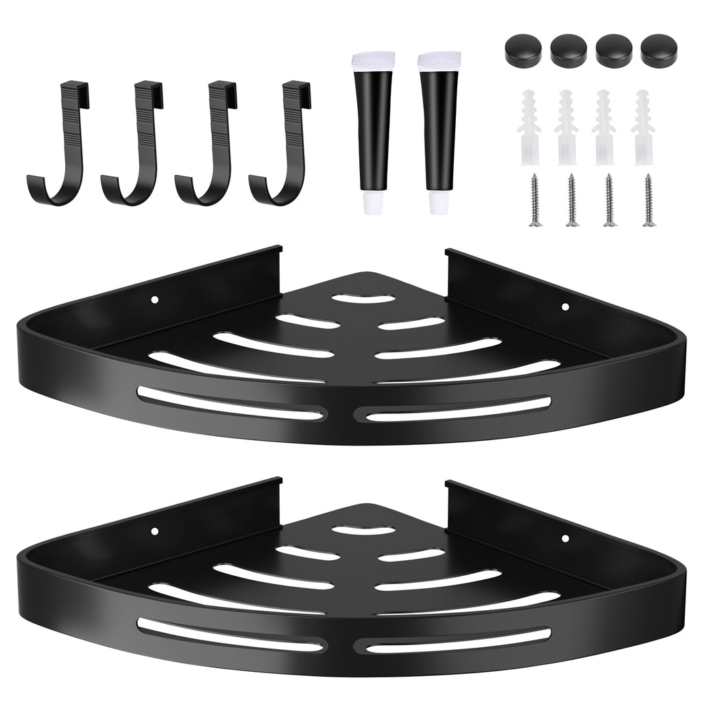 Black Aluminum Corner Shower Caddy Set - image 5