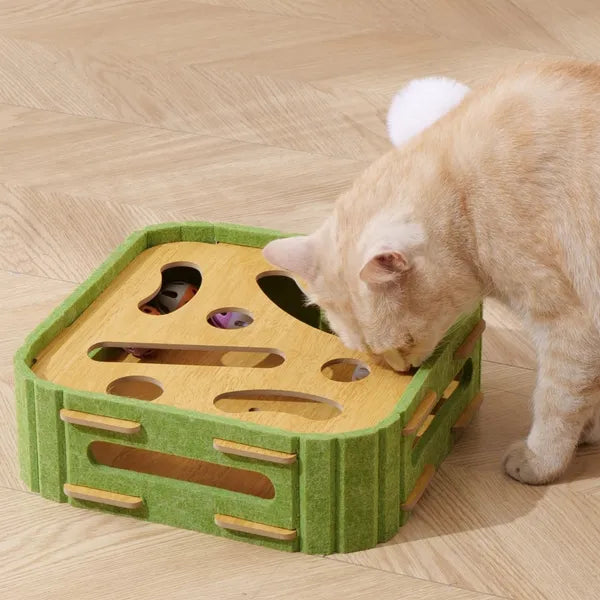 Felt and Sisal Cat Scratcher Board with Ball Track - image 2