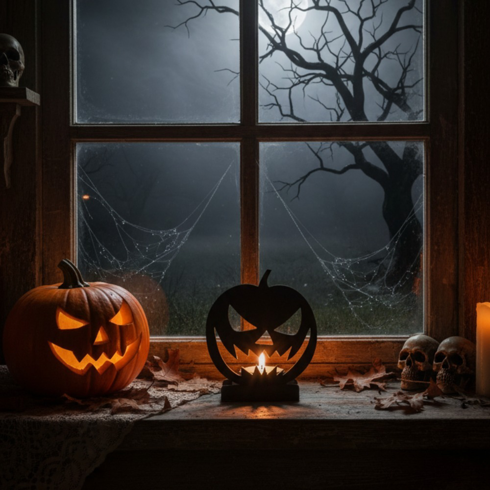 Gothic Pumpkin Metal Candle Holder - view 4