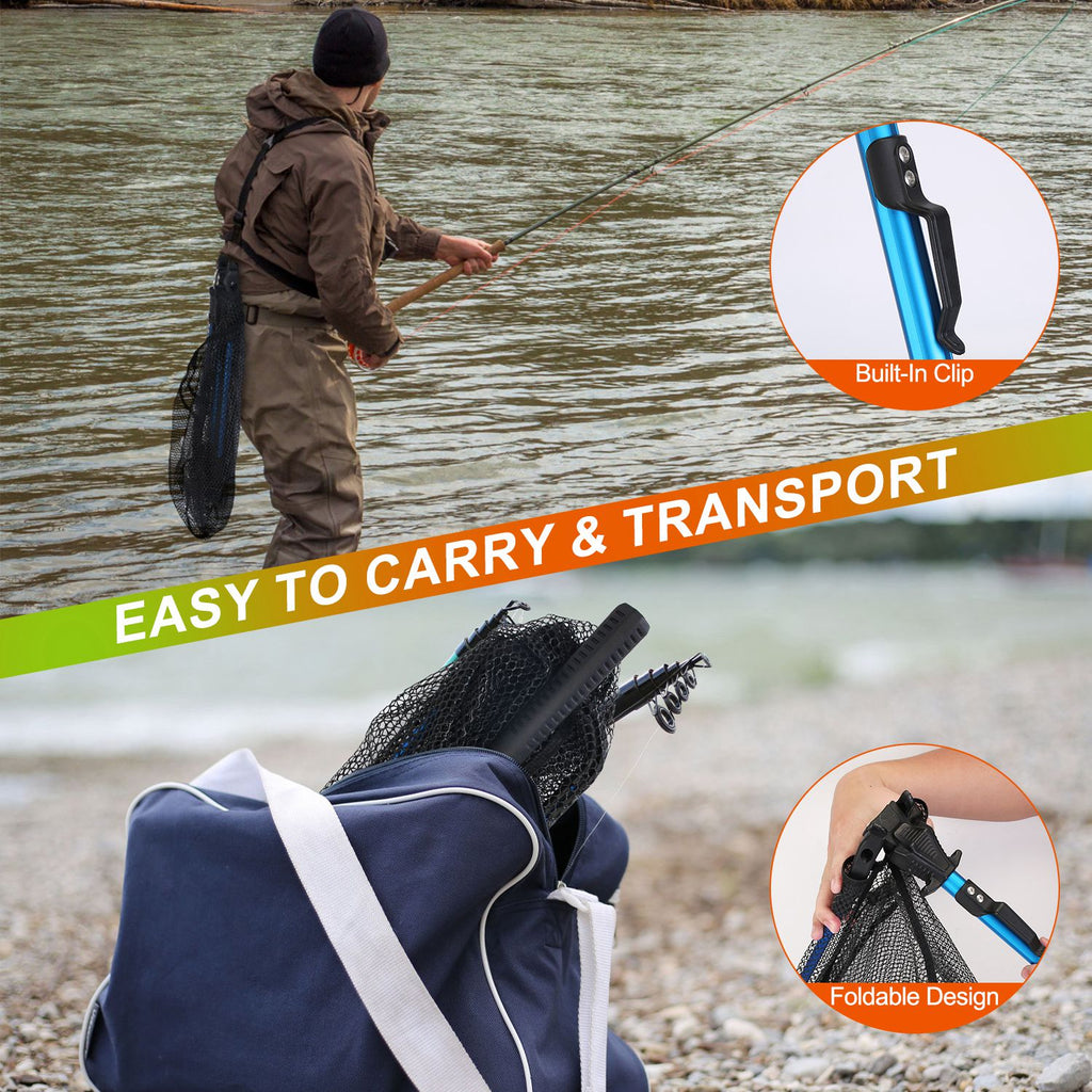 Foldable Fishing Landing Net with Aluminum Alloy Rod and EVA Handle - image 9